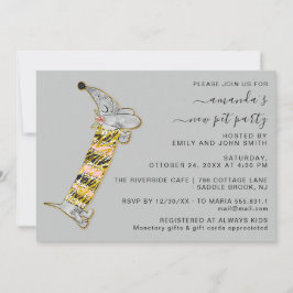 Schattige Hond Zoete Nieuwe Huisdier Feestje Huisf Kaart