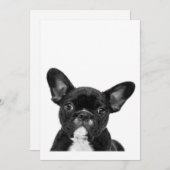 Schattige hond | Zwart Frans Bulldog Face Feestdagenkaart (Voorkant / Achterkant)