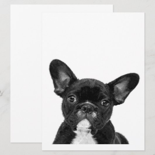 Schattige hond | Zwart Frans Bulldog Face Menu (Voorkant / Achterkant)
