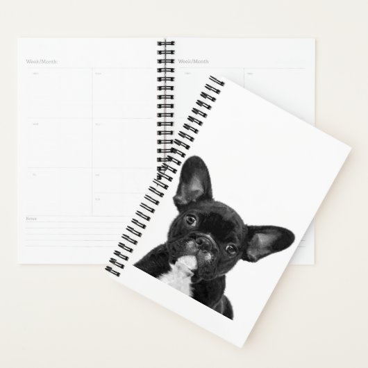 Schattige hond | Zwart Frans Bulldog Face Planner (Display)
