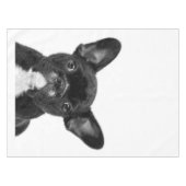 Schattige hond | Zwart Frans Bulldog Face Tafelkleed (Voorkant (Horizontaal))