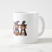 Schattige honden als spook, heks en vampier grote koffiekop (Voorkant rechts)