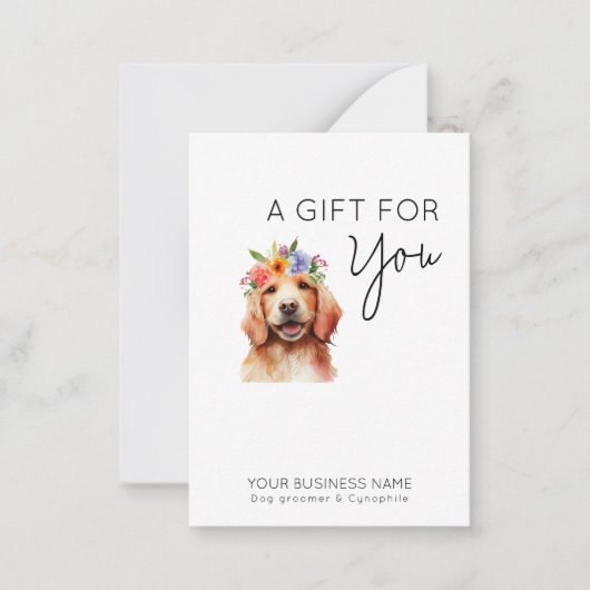 Schattige Honden Bloem waterverf Grooming Cadeauka Notitiekaartje (Voorkant)