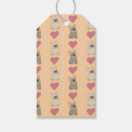 Schattige honden, botten en harten cadeaulabel