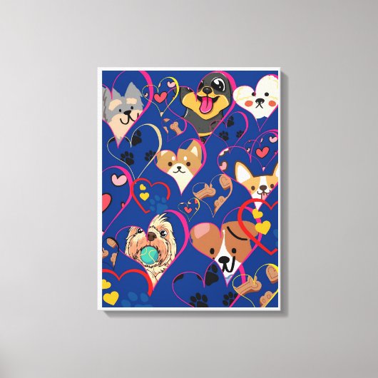 Schattige honden canvas afdruk (Voorkant)
