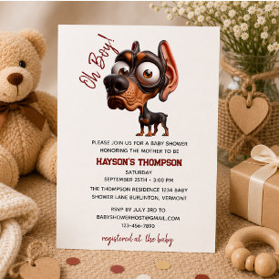 Schattige honden caricaturen baby shower voor jong kaart