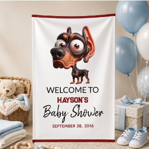Schattige honden caricaturen baby shower voor jong spandoek