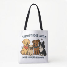 Schattige honden die mensen ondersteunen TDU-tas