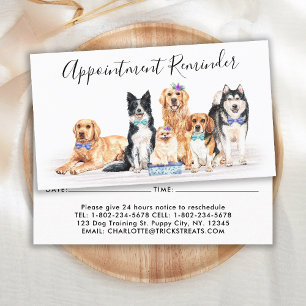 Schattige honden Dog Groomer Pet Sitter Business Afsprakenkaartje