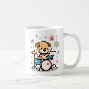 Schattige Honden Drummer - Gelukkige Hond die Drum Koffiemok