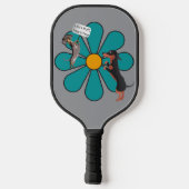 Schattige honden en bloem pickleball paddle (Achterkant)