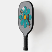 Schattige honden en bloem pickleball paddle (Links)