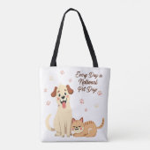 Schattige honden- en kattenontwerp voor Dierenvrie Tote Bag (Achterkant)