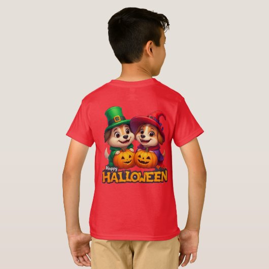 Schattige honden in Halloweenkostuums T-shirt (Achterkant volledig)
