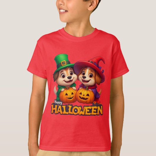 Schattige honden in Halloweenkostuums T-shirt (Voorkant)