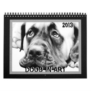 Schattige honden in kunst kalender