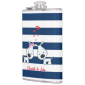 Schattige honden in liefde met speciaal gepersonal heupfles (Links)