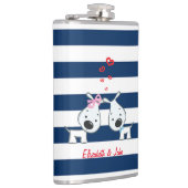 Schattige honden in liefde met speciaal gepersonal heupfles (Rechts)