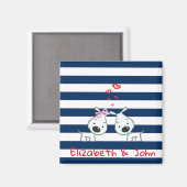 Schattige honden in liefde met speciaal gepersonal magneet (Voorkant / Achterkant)