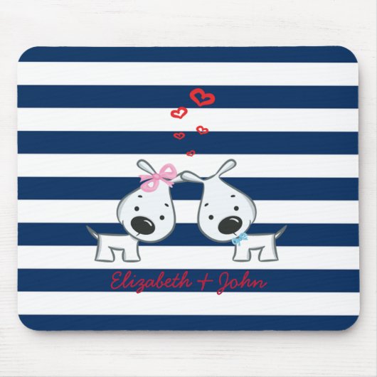 Schattige honden in liefde met speciaal gepersonal muismat (Voorkant)