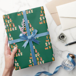 Schattige Honden Kerstboom Cadeaupapier