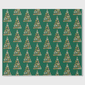 Schattige Honden Kerstboom Cadeaupapier (Vlak)