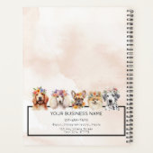 Schattige honden met bloemkroon, waterverf beige planner (Achterkant)