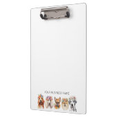 Schattige honden met bloemkroon, waterverf wit klembord (Links)