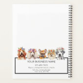 Schattige honden met bloemkroon, waterverf wit planner (Achterkant)