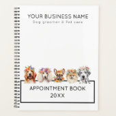 Schattige honden met bloemkroon, waterverf wit planner (Voorkant)