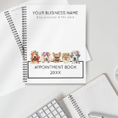 Schattige honden met bloemkroon, waterverf wit planner