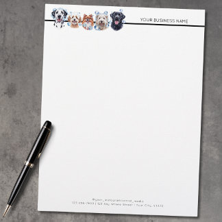 Schattige honden met bubbels, waterverf briefhoofd