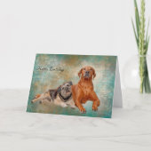 Schattige honden op ontkoppeling van kunst op zate kaart (Voorkant)