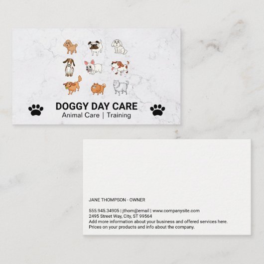 Schattige Honden | Verscheiden Rassen Visitekaartje (Voorkant / Achterkant)