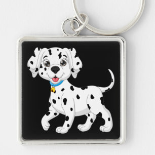 Schattige Hondenbaby Geschenk Zwart Witte Dalmatië Sleutelhanger