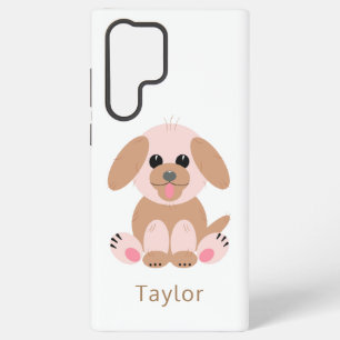 Schattige Hondenbaby Pastel Gepersonaliseerde Cart Samsung Galaxy Hoesje
