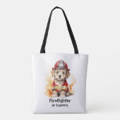 Schattige Hondenbrandweerpak brandweerman in train Tote Bag (Achterkant)