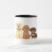 Schattige Hondenfamilie Vector Illustratie Mok (Midden)