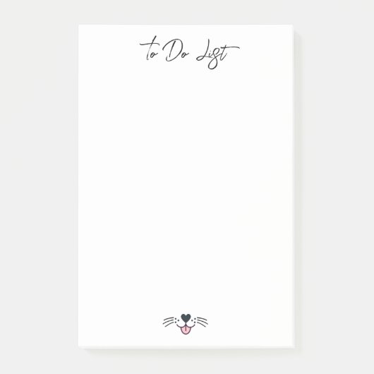 Schattige hondengezicht en aangepaste naam, eenvou post-it® notes (Voorkant)