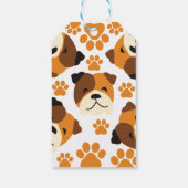 Schattige hondengezicht en poten cadeaulabel (Achterkant)
