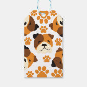 Schattige hondengezicht en poten cadeaulabel (Voorkant)