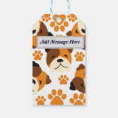 Schattige hondengezicht en poten cadeaulabel (Achterkant)