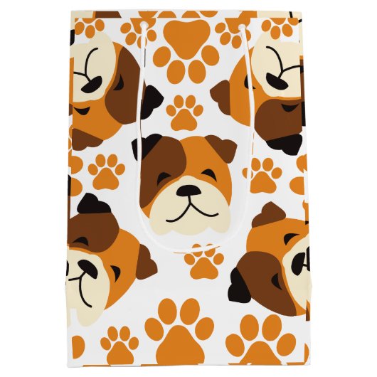 Schattige hondengezicht en poten medium cadeauzakje (Achterkant)