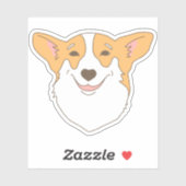 Schattige Hondengezicht Tekening Corgi Lachend Sticker (Vel)
