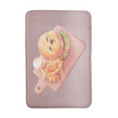 Schattige Hondengezichtsburger met Fries Badmat (Voorkant Verticaal)