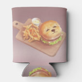 Schattige Hondengezichtsburger met Fries Blikjeskoeler (Achterkant)