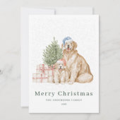 Schattige hondengroen Kerst Feestdagenkaart (Voorkant)