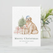 Schattige hondengroen Kerst Feestdagenkaart (Staand voorkant)