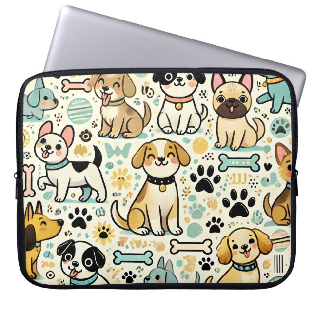 Schattige hondenlaptophoes laptop sleeve (Voorkant)