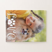 Schattige Hondenliefde Poot Print Foto Aangepast Legpuzzel (Horizontaal)